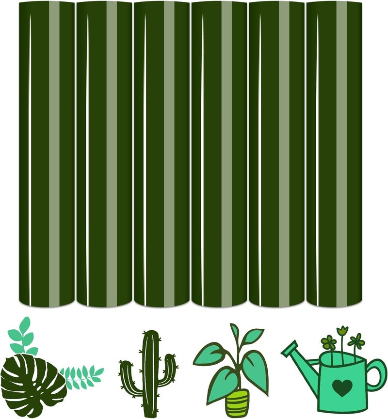 Tintnut Green HTV Heat Transfer Vinyl - 6 Sheets 12" x 10" Bronze Green Heat Transfer Vinyl HTV Iron on Vinyl for T-Shirts Compatible with Cricut/Silhouette Cameo - Image 1